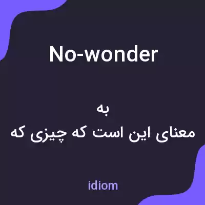 معنی no-wonder به فارسی معنی no-wonder به فارسی