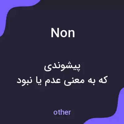 معنی non به فارسی معنی non به فارسی