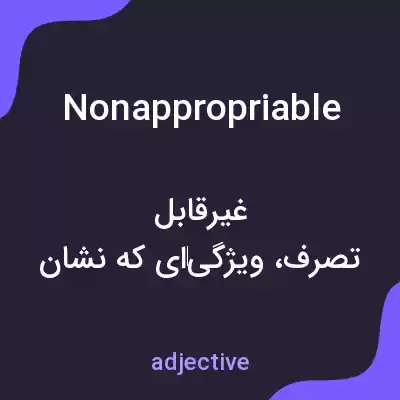 معنی nonappropriable به فارسی معنی nonappropriable به فارسی