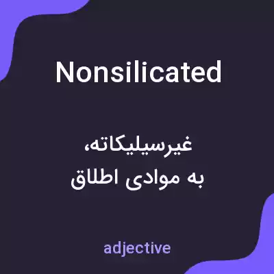 معنی nonsilicated به فارسی معنی nonsilicated به فارسی