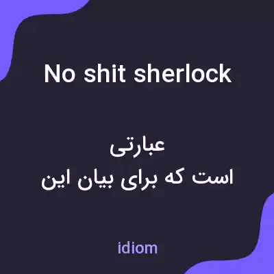 معنی no shit sherlock به فارسی معنی no shit sherlock به فارسی