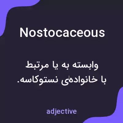 معنی nostocaceous به فارسی معنی nostocaceous به فارسی