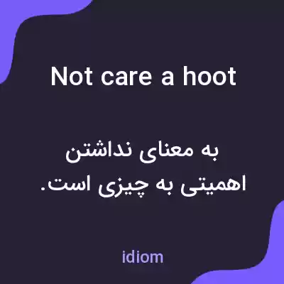 معنی not care a hoot به فارسی