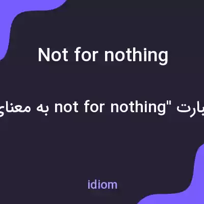 معنی not for nothing به فارسی معنی not for nothing به فارسی