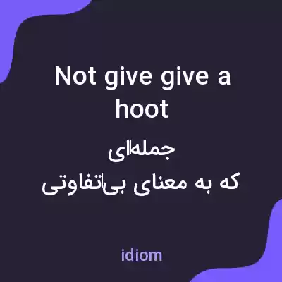 معنی not give give a hoot به فارسی معنی not give give a hoot به فارسی