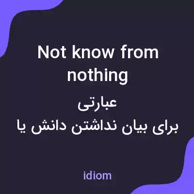 معنی not know from nothing به فارسی معنی not know from nothing به فارسی