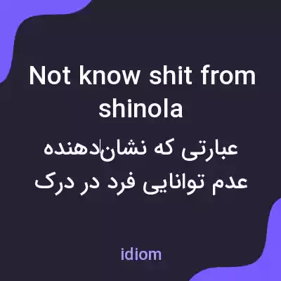 معنی not know shit from shinola به فارسی معنی not know shit from shinola به فارسی