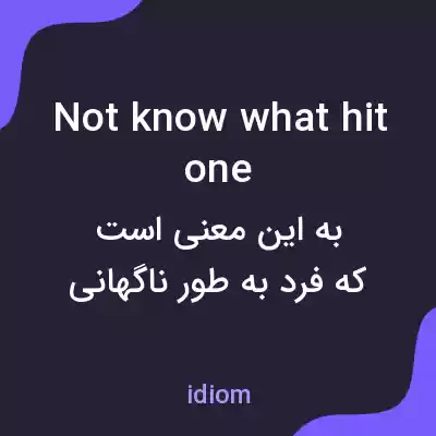 معنی not know what hit one به فارسی معنی not know what hit one به فارسی