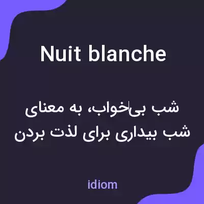 معنی nuit blanche به فارسی معنی nuit blanche به فارسی