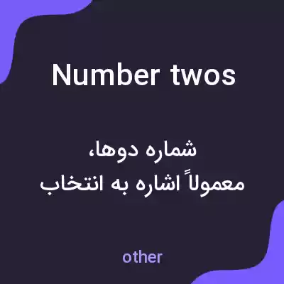 معنی number twos به فارسی