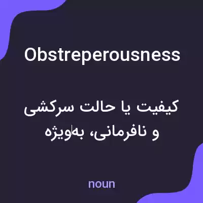معنی obstreperousness به فارسی معنی obstreperousness به فارسی