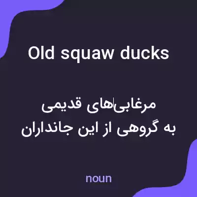 معنی old squaw ducks به فارسی معنی old squaw ducks به فارسی