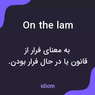 معنی on the lam به فارسی