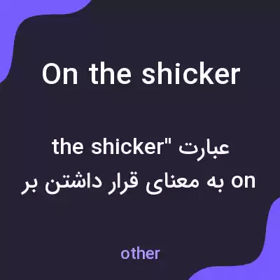 معنی on the shicker به فارسی معنی on the shicker به فارسی