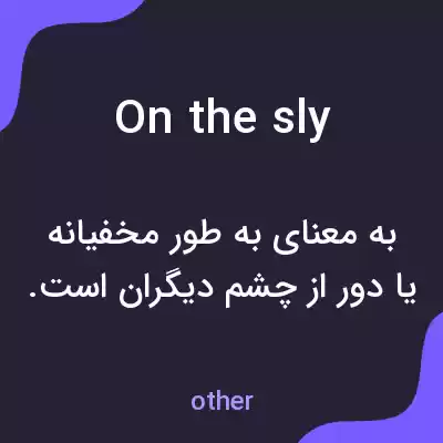 معنی on the sly به فارسی معنی on the sly به فارسی