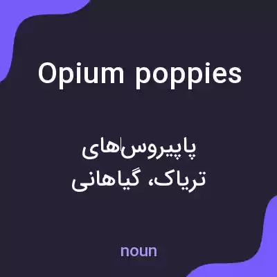 معنی opium poppies به فارسی معنی opium poppies به فارسی