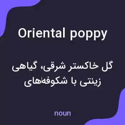 معنی oriental poppy به فارسی معنی oriental poppy به فارسی