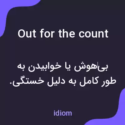 معنی out for the count به فارسی معنی out for the count به فارسی