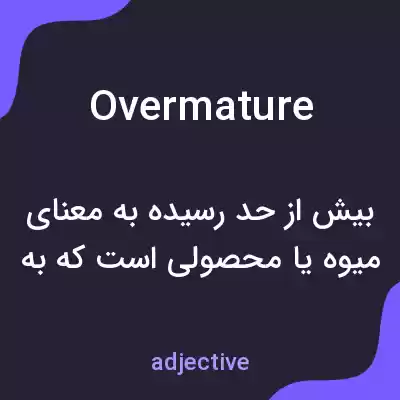 معنی overmature به فارسی معنی overmature به فارسی