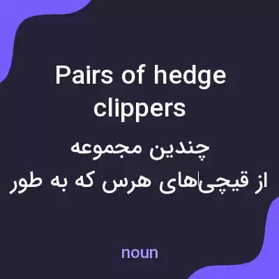 معنی pairs of hedge clippers به فارسی معنی pairs of hedge clippers به فارسی