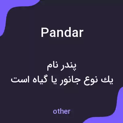 معنی pandar به فارسی معنی pandar به فارسی