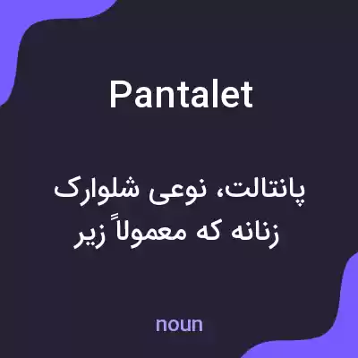 معنی pantalet به فارسی معنی pantalet به فارسی