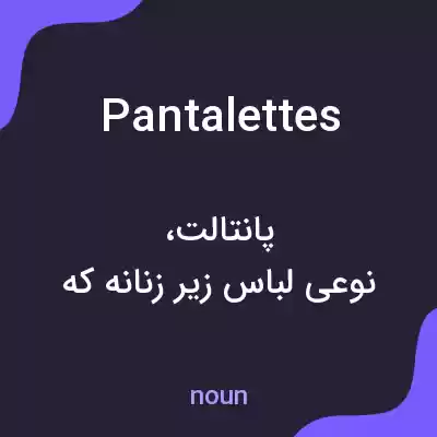 معنی pantalettes به فارسی معنی pantalettes به فارسی
