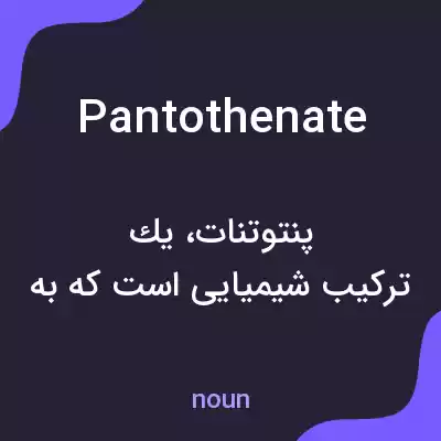 معنی pantothenate به فارسی معنی pantothenate به فارسی