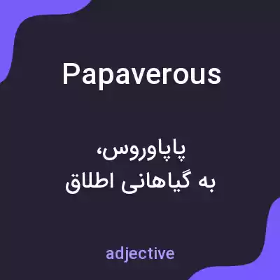 معنی papaverous به فارسی معنی papaverous به فارسی