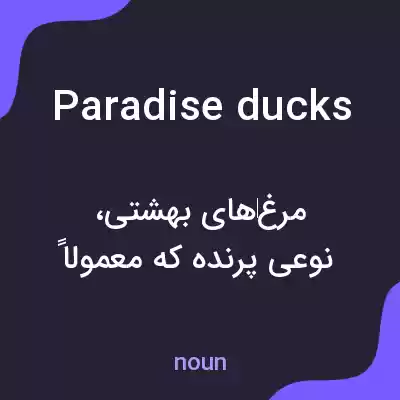 معنی paradise ducks به فارسی معنی paradise ducks به فارسی