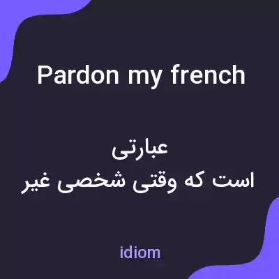 معنی pardon my french به فارسی