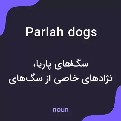 معنی pariah dogs به فارسی