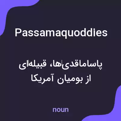 معنی passamaquoddies به فارسی معنی passamaquoddies به فارسی