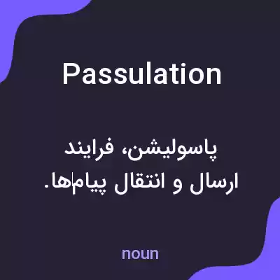 معنی passulation به فارسی معنی passulation به فارسی