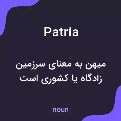 معنی patria به فارسی معنی patria به فارسی