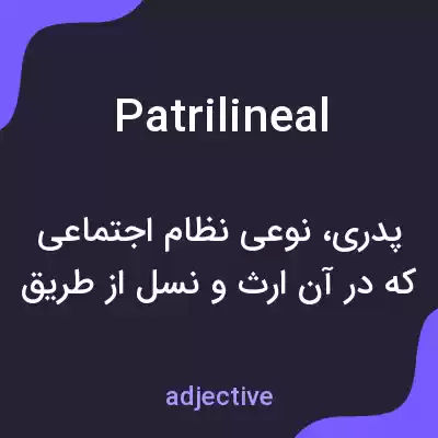 معنی patrilineal به فارسی معنی patrilineal به فارسی