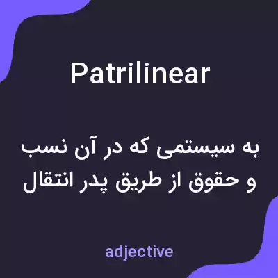 معنی patrilinear به فارسی معنی patrilinear به فارسی