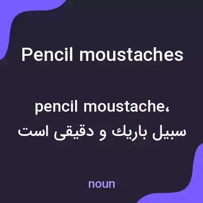 معنی pencil moustaches به فارسی معنی pencil moustaches به فارسی