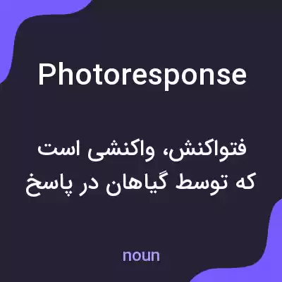معنی photoresponse به فارسی معنی photoresponse به فارسی