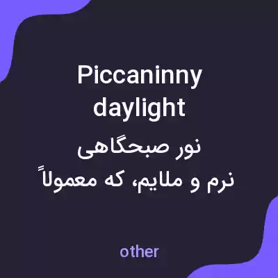 معنی piccaninny daylight به فارسی معنی piccaninny daylight به فارسی