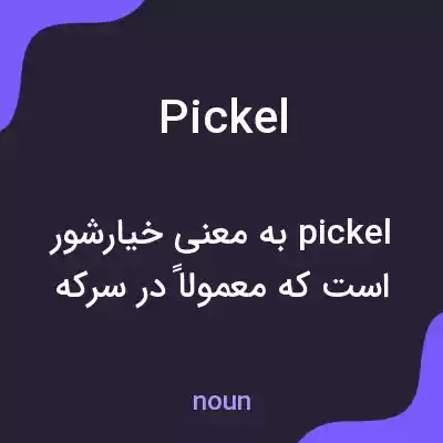 معنی pickel به فارسی معنی pickel به فارسی