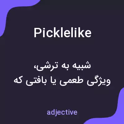 معنی picklelike به فارسی معنی picklelike به فارسی