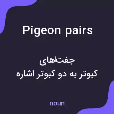 معنی pigeon pairs به فارسی معنی pigeon pairs به فارسی