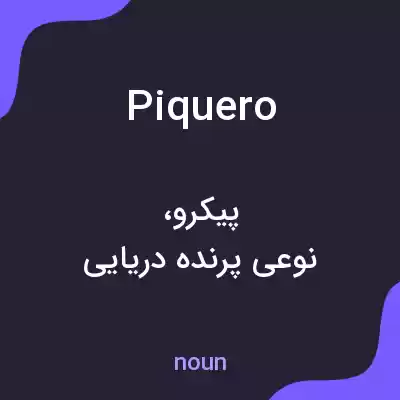 معنی piquero به فارسی معنی piquero به فارسی