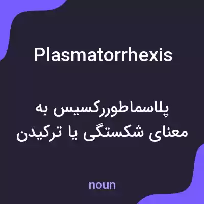 معنی plasmatorrhexis به فارسی معنی plasmatorrhexis به فارسی