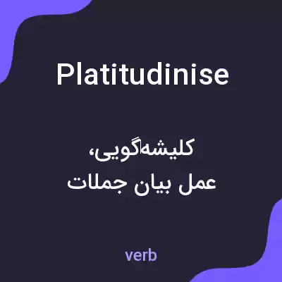 معنی platitudinise به فارسی معنی platitudinise به فارسی