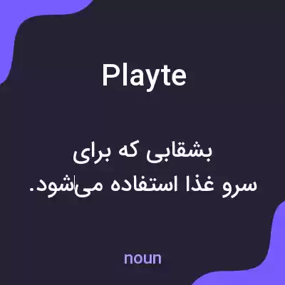 معنی playte به فارسی معنی playte به فارسی
