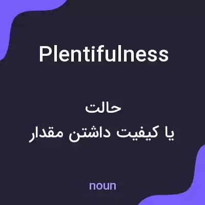 معنی plentifulness به فارسی