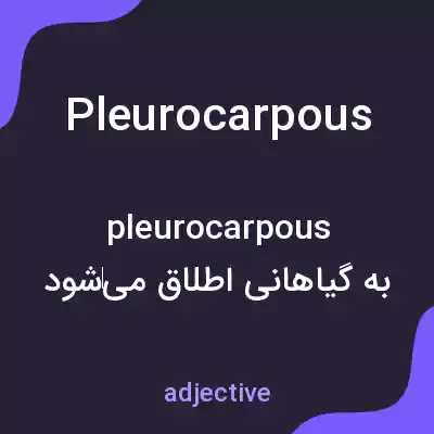 معنی pleurocarpous به فارسی معنی pleurocarpous به فارسی