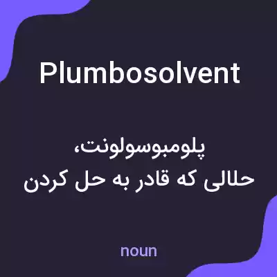 معنی plumbosolvent به فارسی معنی plumbosolvent به فارسی